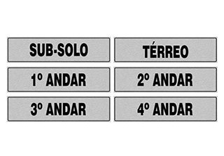 Placa identificação de andares